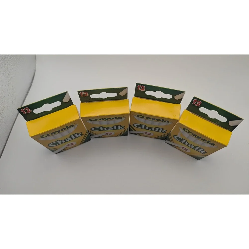 Crayola White Chalk Sticks 12 Count per‎ Box 4 Pack Bulk Non-Toxic 51-0320